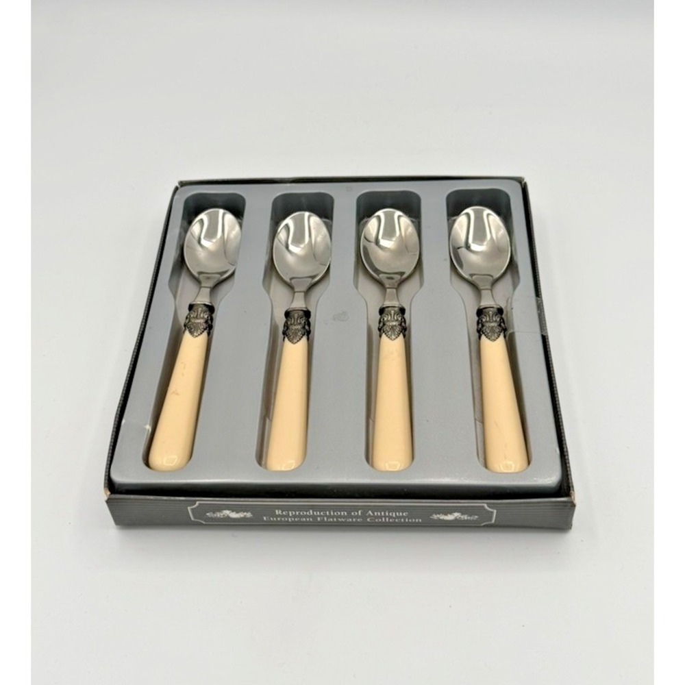 Vintage Demitasse Spoon Set 4pc Italy 18/10 Stainless Steel Napoleon Handle